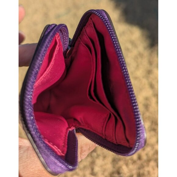 Coach Patent Leather Small Vertical Wristlet Pouch Purple Silver - Picture 7 of 11